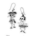 'Skeletal Matador Dance' - Taxco Silver Skeleton Earrings