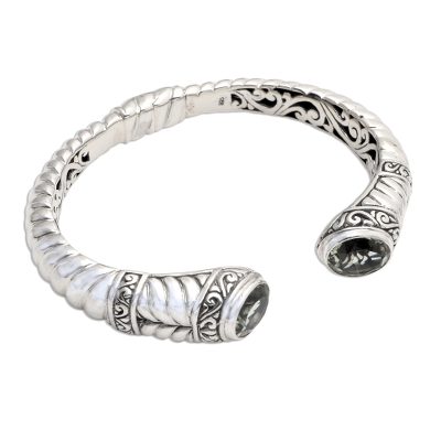 Wish,'Sterling Silver and Prasiolite Cuff Bracelet'
