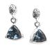 Lost Triangle,'Handmade Blue Topaz and Sterling Silver Dangle Earrings'