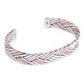 Taxco Braid,'Braid Motif Taxco Sterling Silver Cuff Bracelet from Mexico'