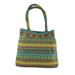 Cotton shoulder bag, 'Green Gujarat Glam'