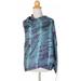 Silk shawl, 'Purple Reflecting Pools' - Silk Tie Dye Shawl