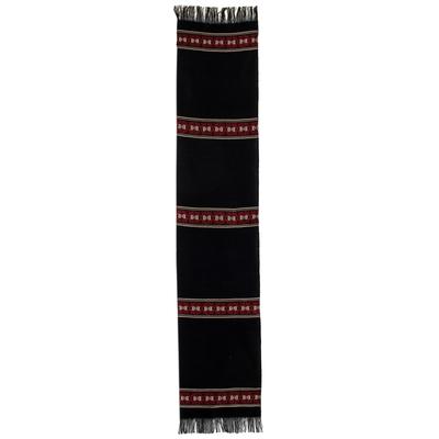 Peten Flowers,'Black and Red Table Runner'