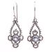 Elegant Evening in Blue,'Blue Topaz Sterling Silver Dot and Scroll Dangle Earrings'