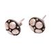 Fortune Petals,'Handcrafted Sterling Silver Round Flower Petal Earrings'