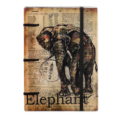 Great Minds,'Cotton Bound Paper Journal with Elephant Motif'