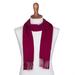 Men's 100% alpaca scarf, 'Cherry Red'