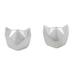 Cat Lover,'Geometric Cat Sterling Silver Stud Earrings from Thailand'
