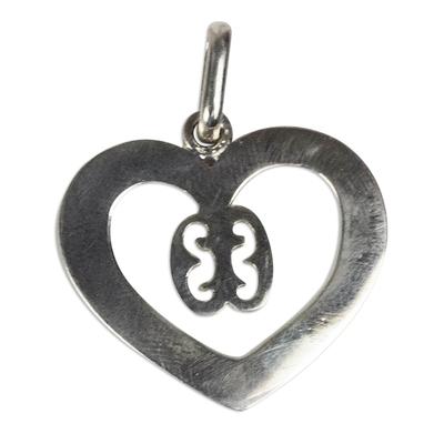 Nkonsonkonson Heart,'Heart-Shaped Nkonsonkonson Pendant from Ghana'