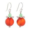 Hover,'Carnelian and Aventurine Earrings with Hill Tribe Silver'