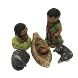 An Ashaninka Christmas,'Handpainted Peruvian Amazon Ceramic Nativity Scene Figurines'