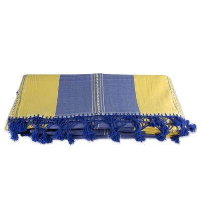 Zapotec cotton bedspread, 'Oaxaca Morn' (king)