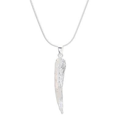 Abstract Leaf,'Leafy Abstract Sterling Silver Pendant Necklace'