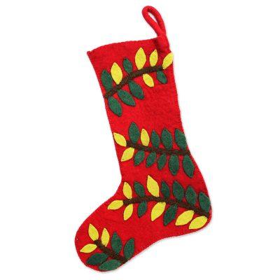 Wool felt stocking, 'Jungle Christmas'