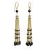 Gold plated labradorite and spinel waterfall earrings, 'Thai Romance'