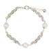 White Jasmine Trio,'Thai Handcrafted Cultured Pearl and Sterling Silver Bracelet'