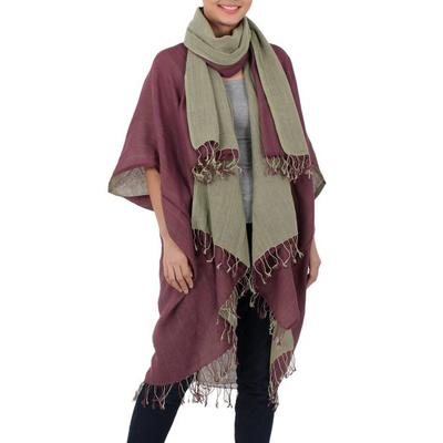 Subtle Chic,'Hand Crafted 100% Cotton Jacket and Scarf Set from Thailand'