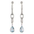 After the Rain,'Handcrafted Sterling Silver and Blue Topaz Dangle Earrings'