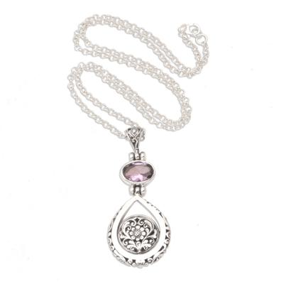 Love Spell,'Amethyst and Sterling Silver Pendant Necklace'