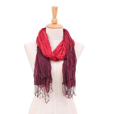 Passionate Transition,'Hand-Dyed Silk Scarf from Thailand'