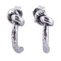 In a Knot,'925 Sterling Silver Knot Design Half Hoop Earrings from Peru'