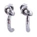 In a Knot,'925 Sterling Silver Knot Design Half Hoop Earrings from Peru'