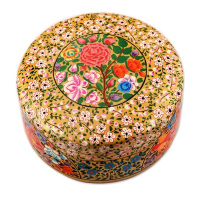 Kashmir Blooms,'Floral Decorative Papier Mache Box from India'