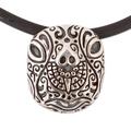 Stylized Tortoise,'Sterling Silver Tortoise Pendant Necklace from Mexico'