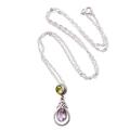 '1-Carat Amethyst and Peridot Pendant Necklace from Bali'