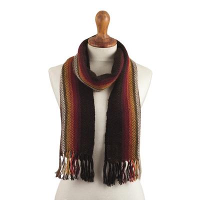 Earth Colors,'Earth-Toned 100% Alpaca Scarf'