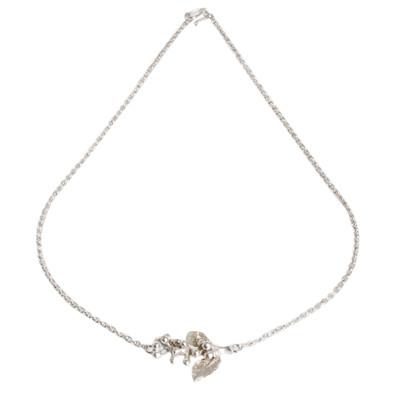 Coffee Fragment,'Sterling Silver Necklace with Coffe Branch Pendant'