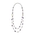 Gold plated amethyst and garnet beaded necklace, 'Lyrical Lanna'