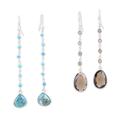 Paradise of Glamour,'Set of 2 Composite Turquoise and Quartz Dangle Earrings'
