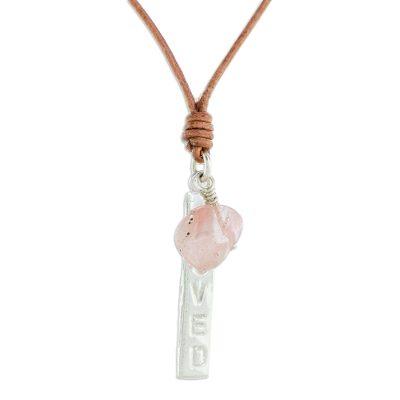 Loved,'Romantic Rose Quartz Pendant Necklace from Guatemala'