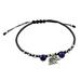 Spiritual Elephant,'Karen Silver and Lapis Lazuli Elephant Beaded Bracelet'