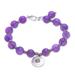 Planetary Om,'Karen Silver and Amethyst Beaded Bracelet from Thailand'