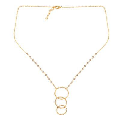 Golden Rope,'Gold Plated Labradorite Link Pendant Necklace from India'