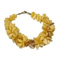 Earthly Treasure,'Yellow Agate Glass Beaded Bracelet from West Africa'