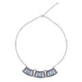 Ancient Sky,'Handcrafted Thai Sterling Silver and Roman Glass Necklace'