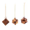 Christmas Challenge,'Three Thai Miniature Wood Puzzle Game Ornaments'