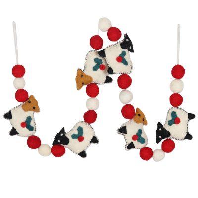 Fluffy Friends,'Wool Sheep-Motif Christmas Tree Garland'