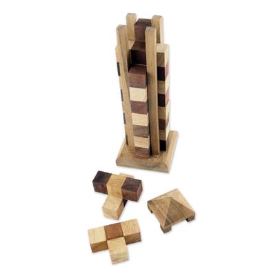 Babylon Tower,'Hand Made Wood Tower Puzzle Game from Thailand'