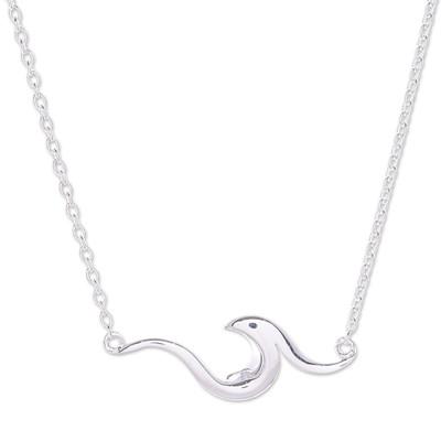 Cool Wave,'Handcrafted Sterling Silver Pendant Necklace from Thailand'