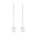 Falling Hearts,'Sterling Silver Hearts Long Threader Earrings from Thailand'