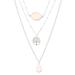 'Sterling Silver 3-Strand Pendant Necklace with Rose Quartz'