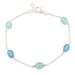 Aqua Balance,'Sterling Silver and Blue Chalcedony Station Bracelet'