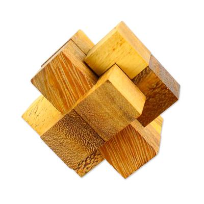 Wood Burr,'Hand Made Wood Puzzle Game 6 Pieces from Thailand'