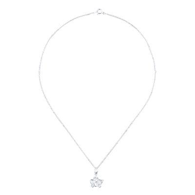 Orchid Blossom,'925 Silver Floral Pendant Necklace Handcrafted in Thailand'