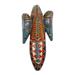 Triple Head,'Colorful African Wood Mask Depicting Three Heads from Ghana'