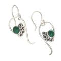 Classic Nature,'Polished Classic Dangle Earrings with Chrysocolla Gems'